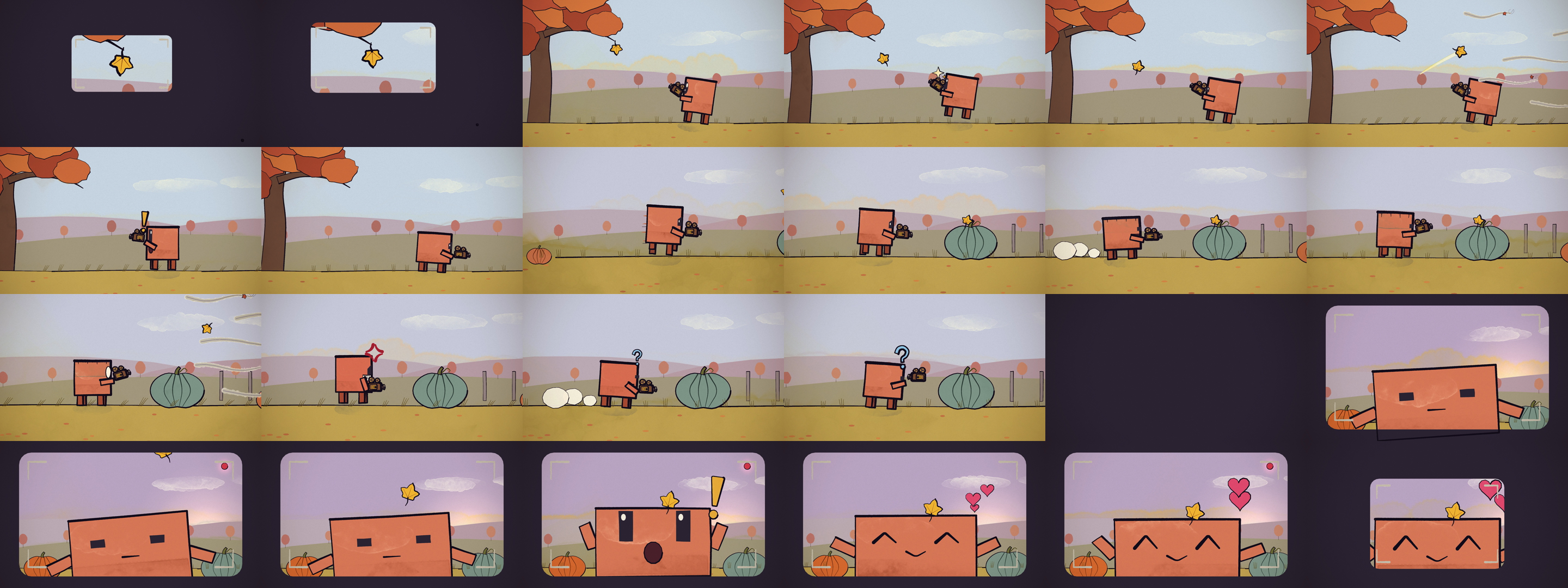 Contact sheet of the hand-drawn short